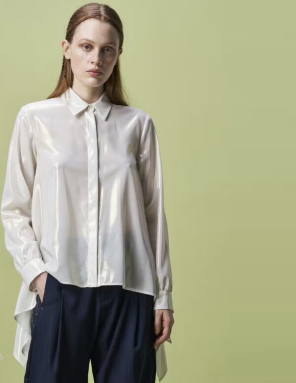 Camisa de brillos en blanco de High