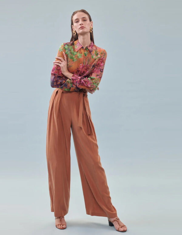 Camisa de flores en ramio - Imagen 2