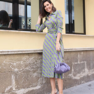 Vestido LOKI en verde y morado MOSKADA