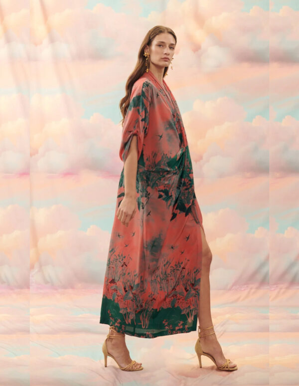 Vestido largo estampado de seda - Imagen 3