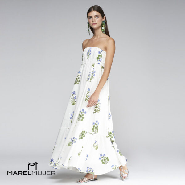 Vestido estampado largo flores - Imagen 3