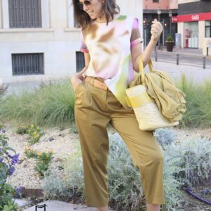 Pantalón cintura alta con pinzas