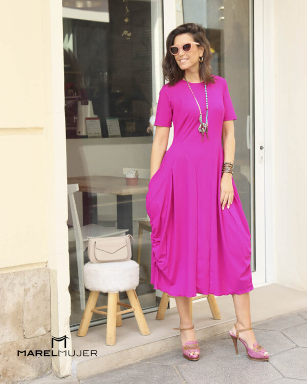 Vestido HIGH en fucsia 345