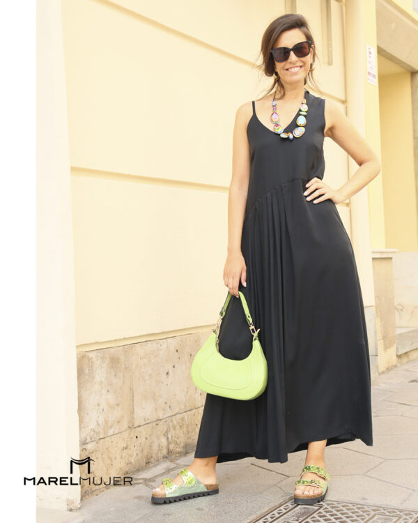 Vestido largo tirante asimétrico - Imagen 2