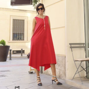 Vestido midi en rojo PEDRO NOVO