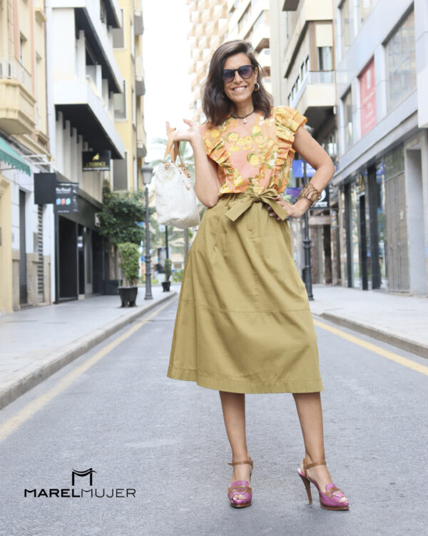 Camisa naranja con estampados de "Limones" - Imagen 2