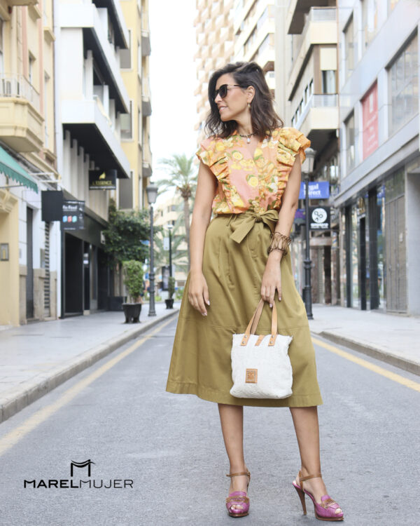 Camisa naranja con estampados de "Limones"