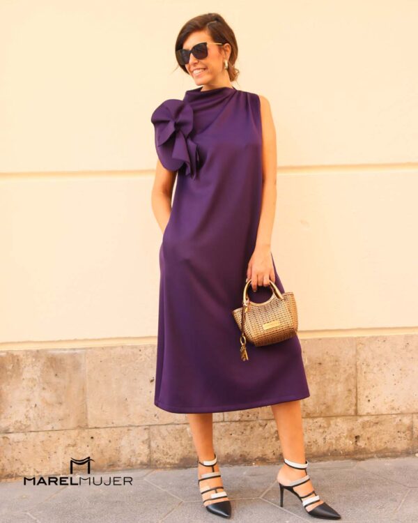 Vestido LAURA en morado MOSKADA