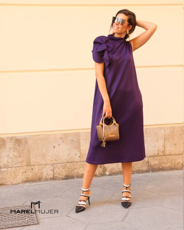 Vestido LAURA en morado MOSKADA - Imagen 3
