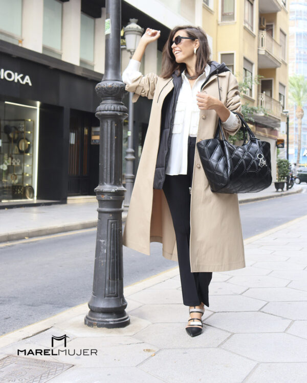 Parka larga con chaleco desmontable
