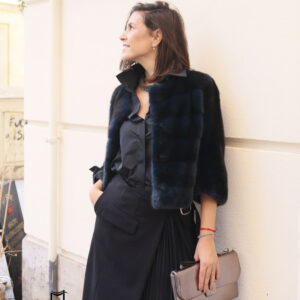 Visón corto en azul