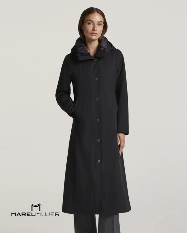 Parka larga Waterproof en negro - Imagen 2
