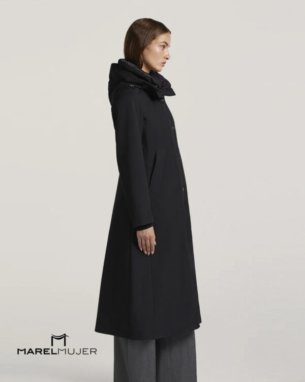 Parka larga Waterproof en negro - Imagen 3