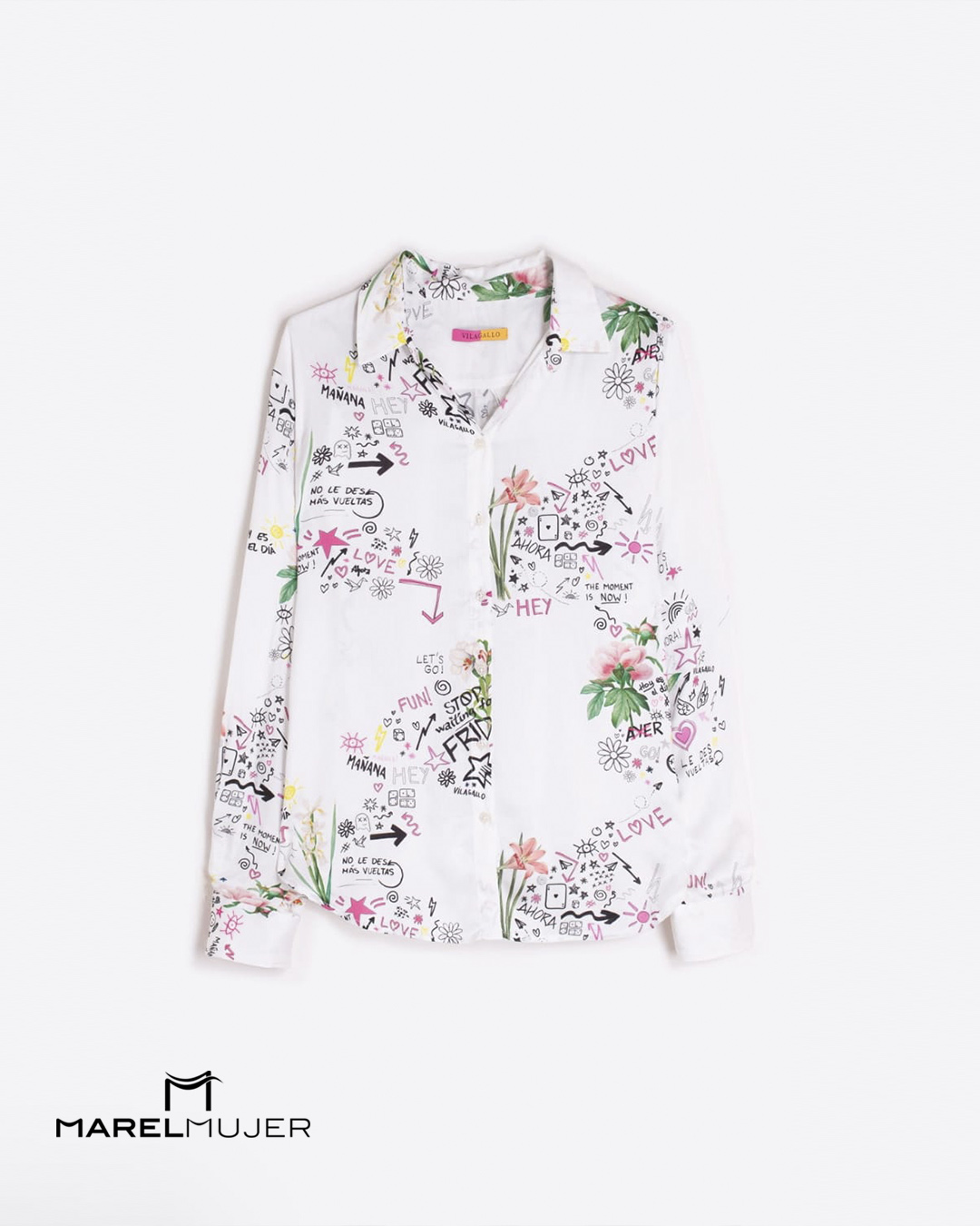 Camisa fluida estampados "positivos" - Imagen 3