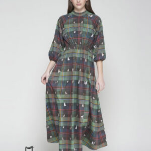 Vestido largo estampado "Escoces"