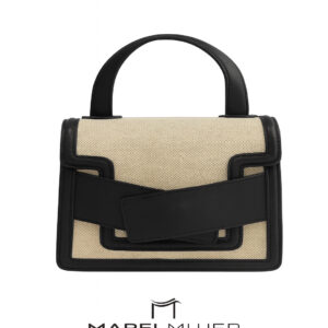 Bolso pequeño de loneta y piel