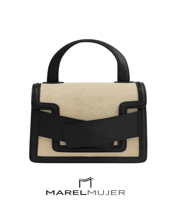Bolso pequeño de loneta y piel