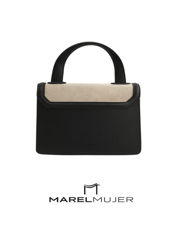Bolso pequeño de loneta y piel - Imagen 3