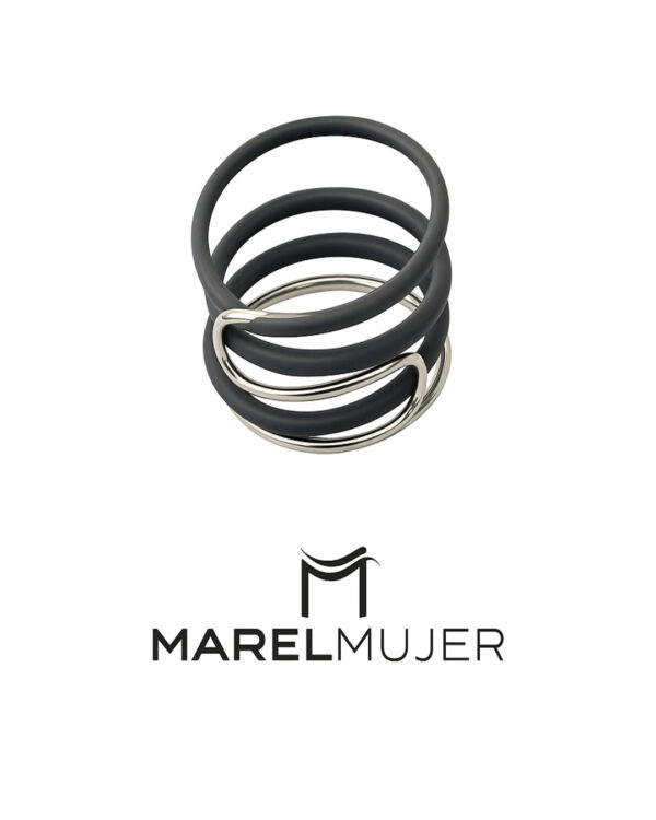 Brazalete en negro con plata - Imagen 3