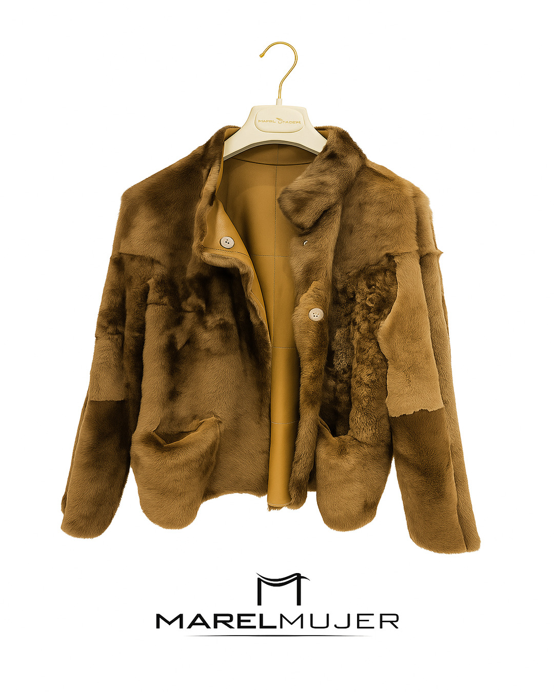 Chaqueta doble faz reversible en color tabaco - Imagen 3