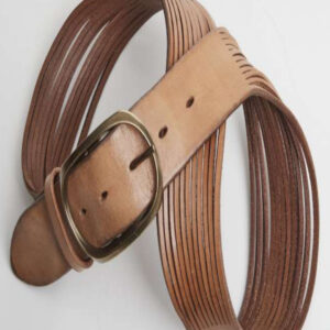 Cinturón de piel en color camel