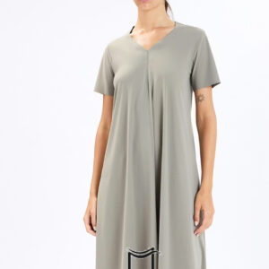 Vestido elástico fluido en verde de HIGH