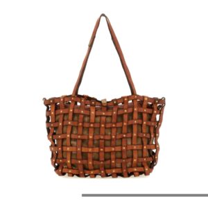 Bolso rejilla en color camel CAMPOMAGGI