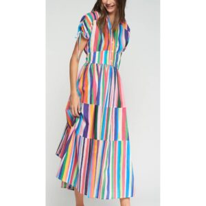 Vestido largo rayas colores