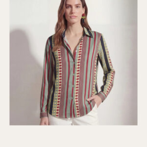 Camisa de punto de seda con estampados