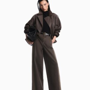 Biker de piel en marrón de EMPORIO ARMANI