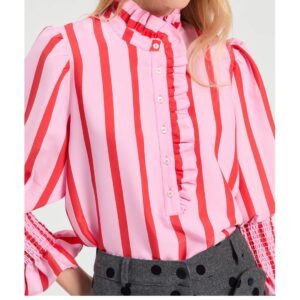 Camisa de rayas bicolor volantes